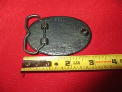 Masonic OVAL buckle green gold/ brass 2&Prime; x 3&Prime; fits aprx 1 5/8&Prime; belt mason symbol