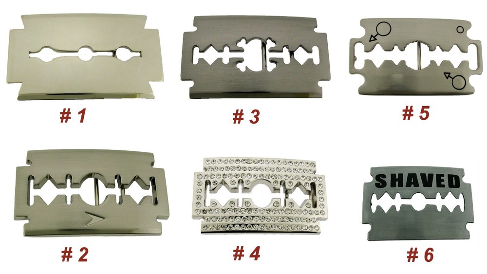 Razor Blade Belt Buckles Barber Shop Hairdresser Hair Stylist Tool Silver Chrome