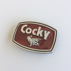 Vintage Style Red Enamel Western Animal Rectangle Belt Buckle also Stock in US