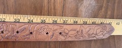 Vintage Western Tooled Leather Belt GENTLEMAN JIMS BILLIARD PARLOR , MN Buckle