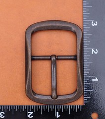 Heavy Duty Solid Antique Copper Two-Tone Center Bar Pin Belt Buckle Inner 40mm