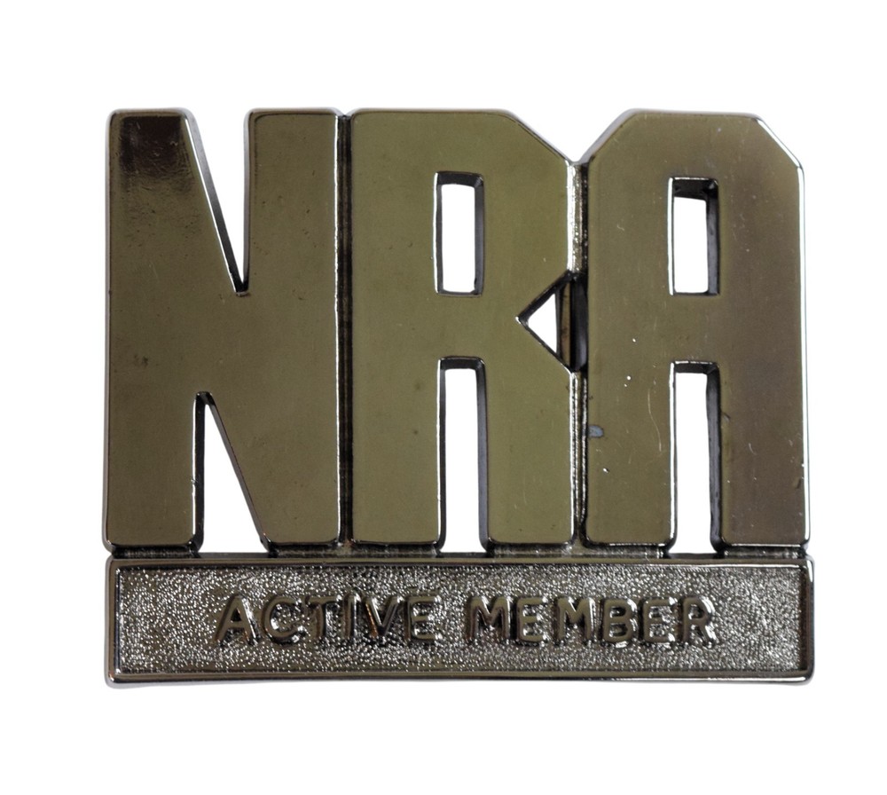 Vintage NRA Gunmetal Belt Buckle National Rifle Association Active Member