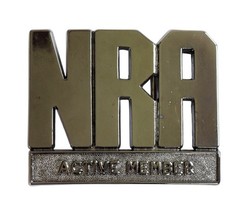 Vintage NRA Gunmetal Belt Buckle National Rifle Association Active Member