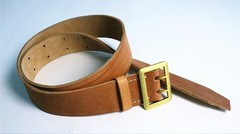 WW2 German Belt Tactical Equipment Cowhide Material Men Coroe Pattern GoldBuckle