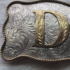 Silversmith Collection Belt Buckle Western Letter D