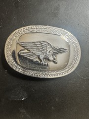 Flying Eagle Silver Metal Finish Belt Buckle