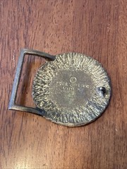 Vintage 1970&rsquo;s Solid Brass PEACE Belt Buckle Hippie Made by Tree Of Life Chile