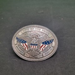 Nocona Bald Eagle with American Flag Land Of The Free Belt Buckle