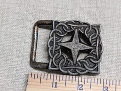 vintage 1970s handcrafted BRASS belt buckle BRUTALIST rustic BOHO hippie star
