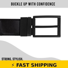 SaiTech IT Men&rsquo;s Reversible Belt Buckle – 1 3/8&Prime; (35mm) Black