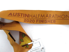 2020 Austin Half Marathon Belt Buckle w Lanyard Ribbon Running Texas Finisher