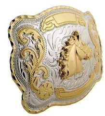 Horse Head Belt Buckle Gold Silver Two-Tone Western Rodeo Fashion Accessory New