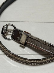 GUCCI Pre-Owned Silver Thin Leather Belt