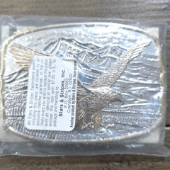 NEW Vtg Silver and Gold Tone Bald Eagle Belt Buckle U.S.A. Collectable Rare Old