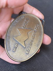 VTG BELT BUCKLE HW Moore Equipment Co Denver Colorado Construction Since 1913
