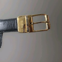 Vintage GUCCI Belt Brown Women’s Designer Logo Classic Gold Tone Hardwear 34&Prime;