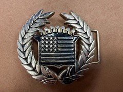 Famous Stars & Stripes Cadillac Crown Logo Olive Branch Silver Color Belt Buckle