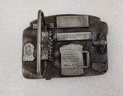 Arroyo Grande 3D Belt Buckle Beer Drinker Pewter Detailed Marked Numbered USA