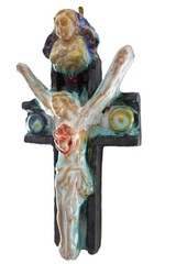 Wall Cross Jesus cross Pottery Studio Stoneware ceramic Hand Craft Canada