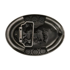Men Silver Metal Belt Native American Warrior Horse Brown Turquoise Blue Brown