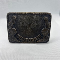 MAFCO California Poppy Belt Buckle Brass Heritage Western Rodeo Trucker Vintage