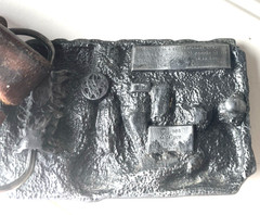 Silver Bowling Belt Buckle Vintage Buckle 1985 Leather Belt Fits 46&Prime; Length