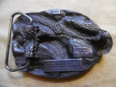 Vintage Enamel Belt Buckle I&rsquo;d Rather Be Fishing