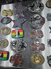 Vintage LOT OF 20 belt buckles 2000s Chrome BRASS metal Some New Some Old LotE