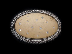 UE05103 REALLY COOL **CRYSTALS** OVAL SHAPED ART FASHION BRASSTONE BELT BUCKLE
