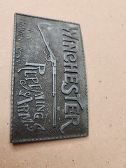 Vintage Winchester Repeating Arms New Haven Brass Belt Buckle Lewis of Chicago