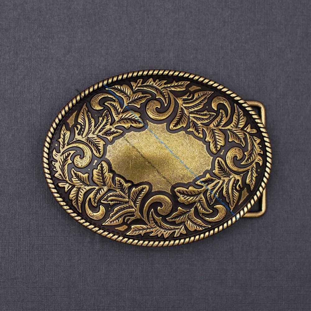 Western Flower Heavy Antique Brass Huge Leathercraft Belt Buckle Fit 39mm Strap
