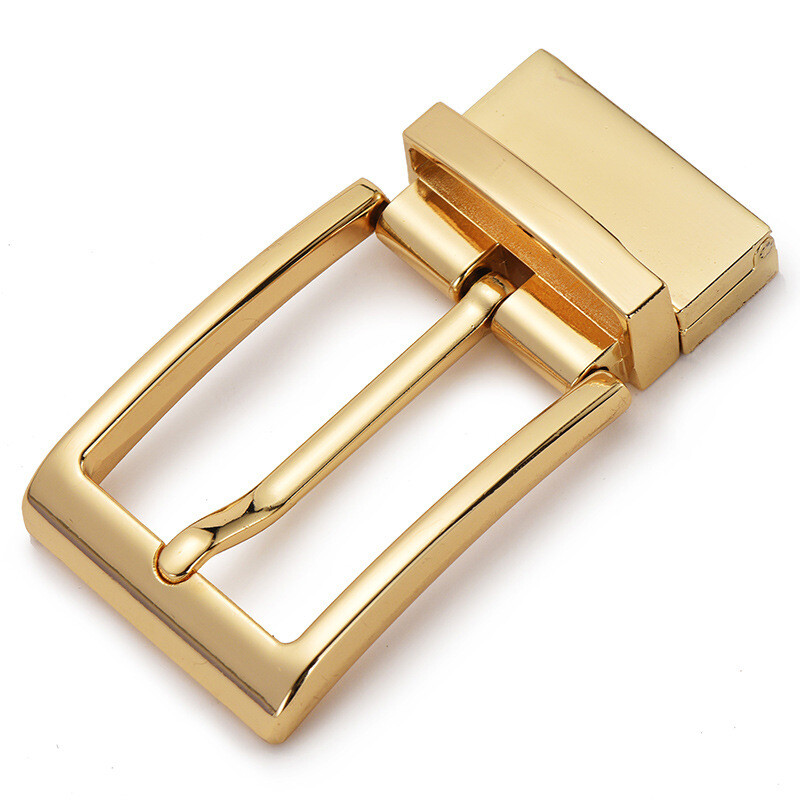 Men Reversible Belt Head Rotary Pin Buckle Alloy Metal Belt Buckle Single Prong