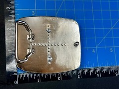 Custom Initial Letter J Silver Tone Outlined Reflective Men Women Belt Buckle