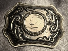 Western Style Half Dollar coin hold ring Belt Buckle