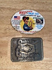 CO-OP Belt Buckle Collector METAL Man Cave Original Farm Ranch Cowboy Patina