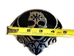 Skull Belt Buckle 5 inche Wide Mens Womens Punk Biker Silver Black