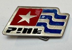 Flag Logo Emblem Star Cutout Belt Buckle