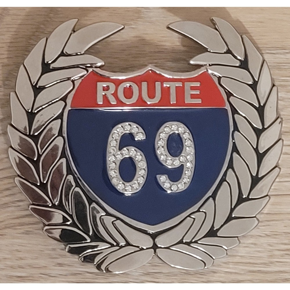 Route 69 Rhinestone Sexy Funny XXX Bar Joke Metal Unisex Men’s Belt Buckle