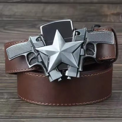 Men&rsquo;s Metal Belt Buckle Lighter – Refillable Novelty Outdoor Accessory