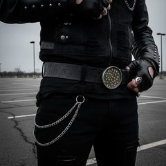 Men Silver Metal Fashion Biker Buckle Skeleton Brown Mini Skulls Bold Statement