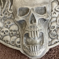 Vintage Hurley Skull Bottle Opener Metal Belt Buckle Gothic Punk Rock