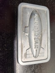 Goodyear Belt Buckle Blimp Zeppelin Silver Tone 1974 Vintage