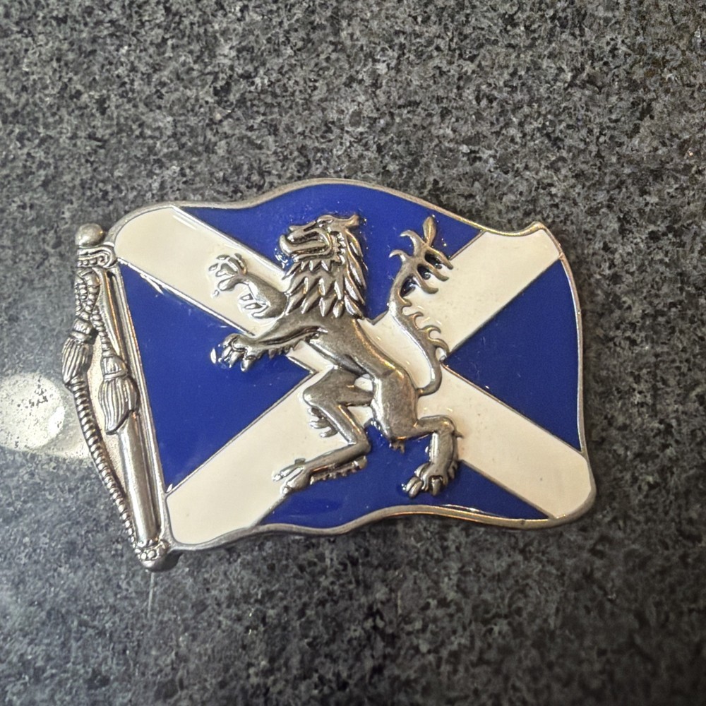 St. Andrew&rsquo;s Cross with Rampant Lion Celtic Belt Buckle Bottle Opener