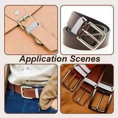 JJUNW 4 Pcs Groove Belt Keepers, Stainless Steel Brass Alloy 4, Black, White