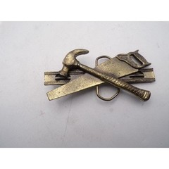 Great American Buckle Co 1981 Vintage Brass Hammer Saw Plane Belt Buckle Tool