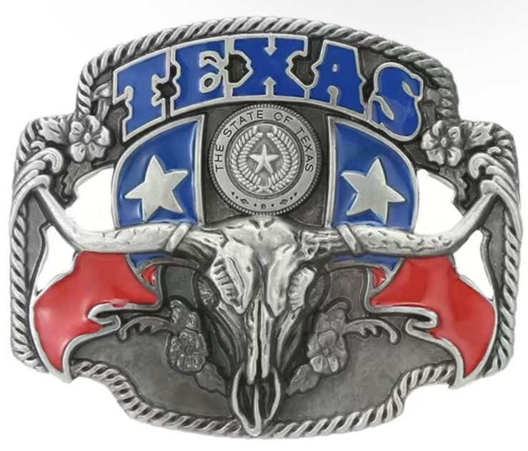 TEXAS Longhorn Flag Western Cowboy Novelty Belt Buckle State Of Texas