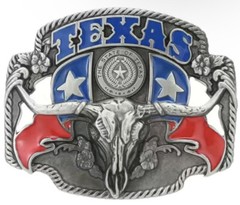 TEXAS Longhorn Flag Western Cowboy Novelty Belt Buckle State Of Texas