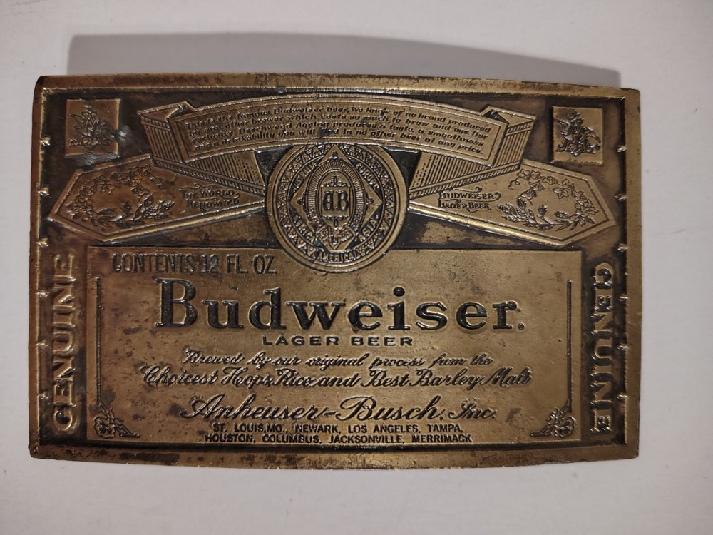 Budweiser King of Beers Anheuser Busch Metal Belt Buckle – Vintage A-16B