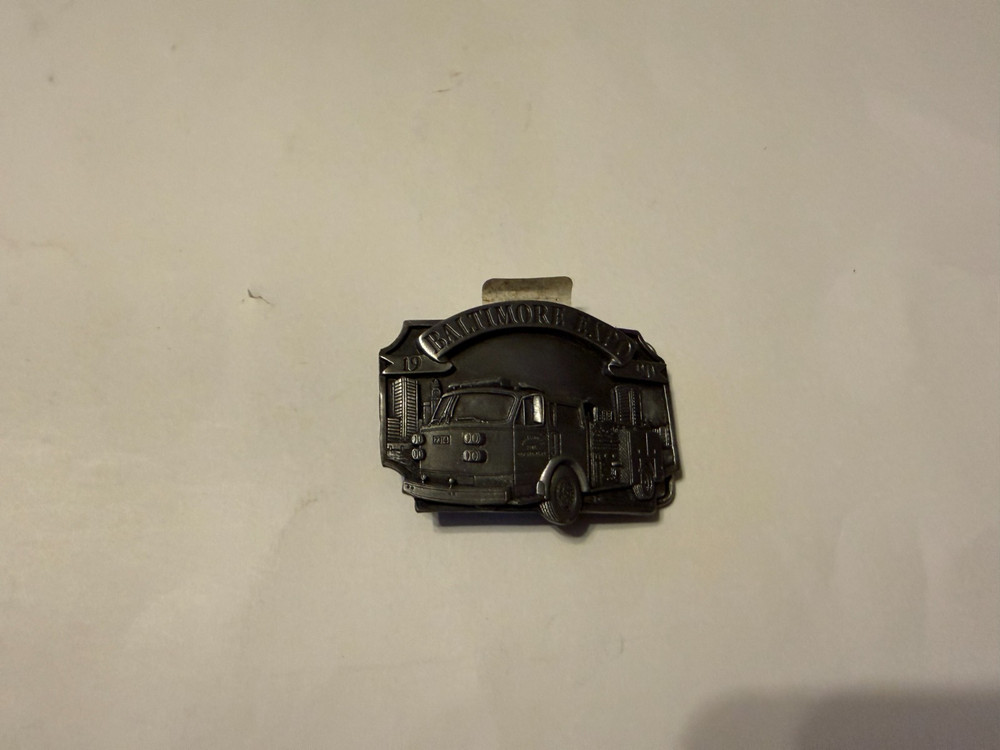 baltimoreMaryland State Firemen&rsquo;s Association Belt Buckle 1990 Vintage usa