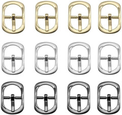12Pcs Alloy Metal Single Prong Pin Buckles Center Bar Buckles Shoes Strap Watch